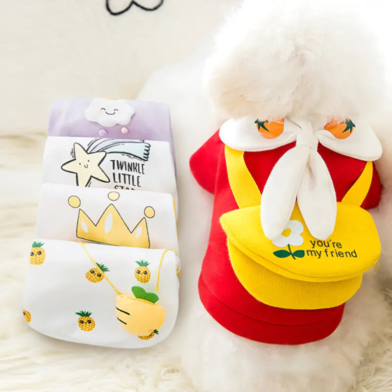 Adorable Cartoon Pet Fashion for Cool Weather